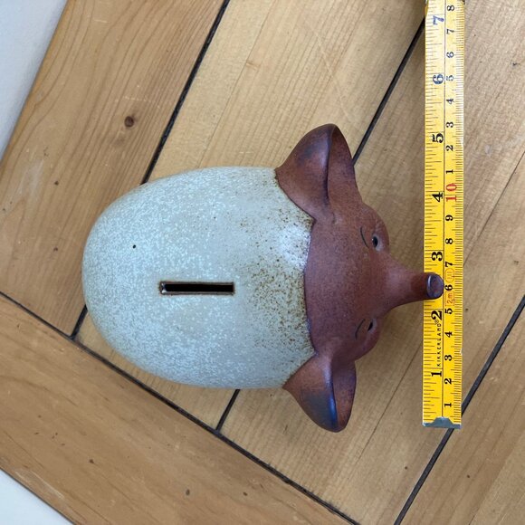 Happy Elephant Money Coin Bank Stoneware Ceramic Vintage UCTCI Japan 6.5" Long - Picture 8 of 10